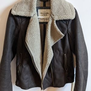 A&F brown Sherpa jacket